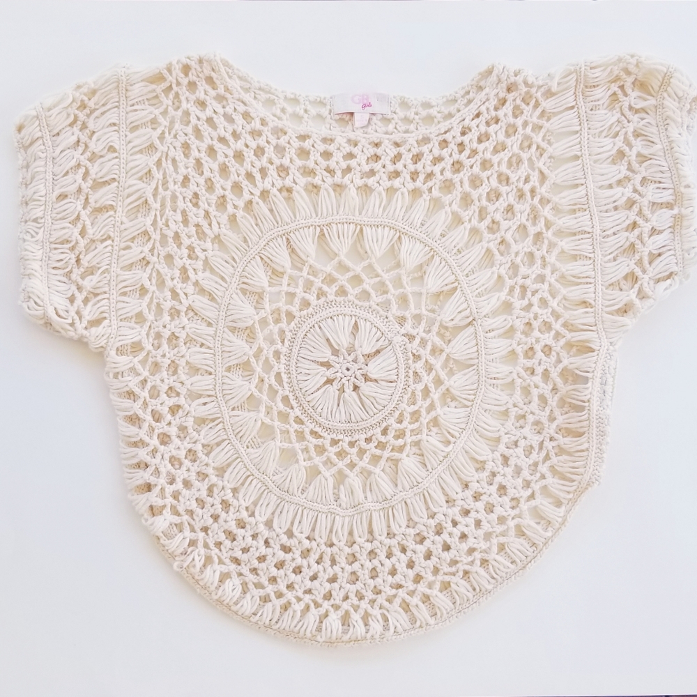 GB Girls Crochet Knit Top Size Small
